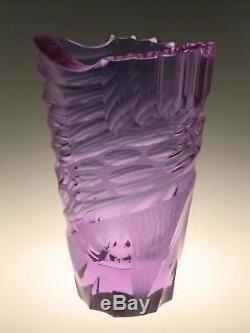 Bohemian Czech Moser Alexandrite Cut Glass Vase Imagination By Lukas