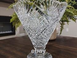 10 1/2 Inch American Brilliant Cut Glass Vase