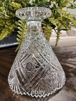 10 1/2 Inch American Brilliant Cut Glass Vase