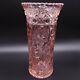 10 Antique Pressed Cut Pink Glass Vase