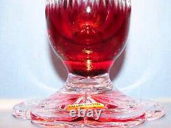 11 Inch CAESAR CRYSTAL Red Vase Hand Cut to Clear Overlay Czech Bohemian