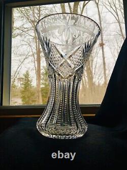 12 Bleikristall Cut Glass European American Flared Floral Corset Crystal VASE