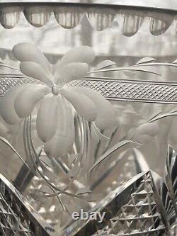 12 Bleikristall Cut Glass European American Flared Floral Corset Crystal VASE