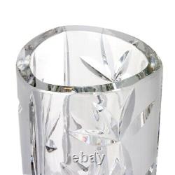 13-inch Clematis Crystal Flower Vase, Clear, Hand-Cut in Russia