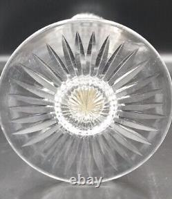 14 Brilliant Period Cut Sawtooth Crystal Trumet Vase C. 1900 With Metal Cuff