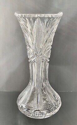 14 Signed Libbey (Sword Mark) American Brilliant Cut Glass Vase