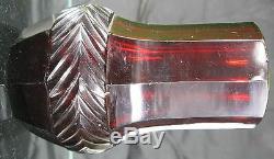 1770s-1830s EAPG Pittsburgh Sandwich Glass Dark Red Hand Blown & Cut Vase