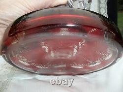 1888 VICTORIAN MANTLE LUSTERS DARK RUBY With ETCHINGS SIGNED VOL MES 12.5 x 7.5