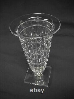1920's Vintage Art Deco HAWKES CUT GLASS VASE VERNAY PATTERN-9-3/8-VG