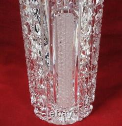 1957-1960 Signed GOEBLE brilliant CUT GLASS large 10 1/2 VASE TOP CONDITION