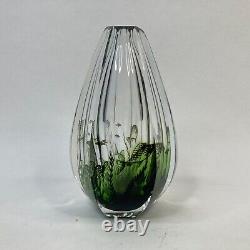 1958 Orrefors Edward Hald Fish Graal Cut Glass Vase