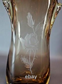 1960' VTG Bohemian Czech Zelezny Brod (ZBS) Sklo Art Glass Vase Miloslav Klinger