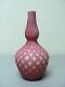 19th C. Phoenix Glass Soft Rose Cut Velvet Satin Art Glass Bottle Vase