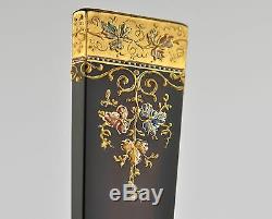 19th century MOSER Antique signed vase, gilt, faceted, enameled, cut(1880-1893)