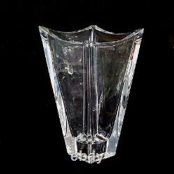 1 (One) ORREFORS POLARIS Cut Lead Crystal 8 Flower Vase Signed Silver Tag
