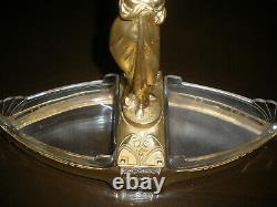 28 Tall Rare Antique 19c Gilt Bronze, Ormolu&cut Glass Centerpiece, Epergne, Vase