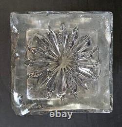 2 Antique ABP MCKEE Innovation #410 Pressed & Cut Glass Square 10 Vases c. 1916