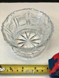 6 Vintage Heavy Hand Cut Crystal Star Small Bowl Vase American Brilliant 4 MINT