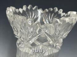 8 3/4 Antique Cut Glass Brilliant Vase Late 19th Early 20th C. Star Classy