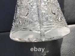 8 Bohemian CZECH Vintage Waisted vase Hand Cut QUEEN LACE Lead Glass