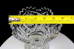 ABP American Brilliant Cut Crystal Hobstar Zipper File 6 3/4 Vase 1890-1916