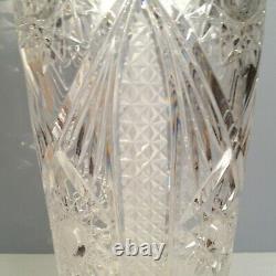 ABP American Brilliant Period Clear Cut Crystal Heavy, 14 1/8 Tall Vase