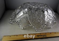 ABP American Brilliant Period Cut Glass Banana Boat Bowl Hobstar Clusters