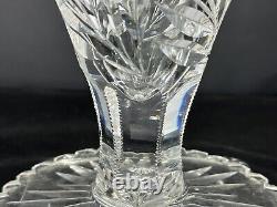 ABP American Brilliant Period Cut Glass Footed Sawtooth Edge Chalice Vase