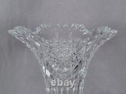 ABP American Brilliant Period Fans & Hobstars Cut Glass 14 Inch Vase