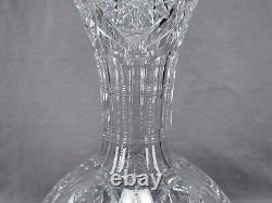 ABP American Brilliant Period Fans & Hobstars Cut Glass 14 Inch Vase