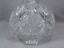 ABP American Brilliant Period Fans & Hobstars Cut Glass 14 Inch Vase