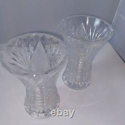 ABP American Brilliant Period Sawtooth Edging Cut Crystal Glass Vase Set, 5 tal
