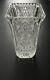 Abp American Brilliant Period Square Cut Glass Vase Hobstar Pattern 8 Tall