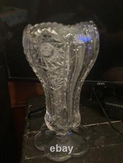 ABP Antique Cut Glass Trumpet Vase 8.5 Inches
