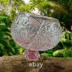 ABP Cut Glass Crystal Bowl Centerpiece With Base Large Antique Mint 10