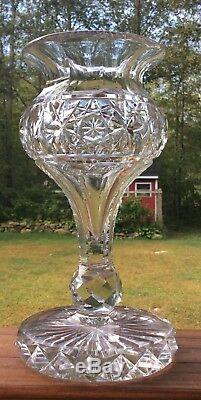 ABP Cut Glass Vase with Cut Paperweight Base