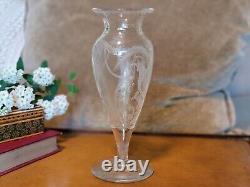 ABP Sterling Cut Glass Company 8 Vase Signed Ornately Cut Beautiful #0563