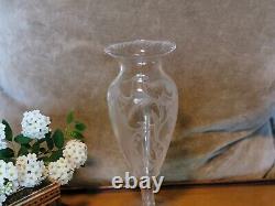 ABP Sterling Cut Glass Company 8 Vase Signed Ornately Cut Beautiful #0563