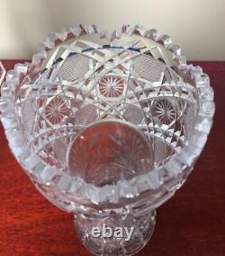 ABP Vase Pressed Cut Glass 10 inches Tall