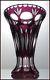 Amethyst Purple Trumpet-shape Vase Cut To Clear Crystal Nachtmann Bamberg German