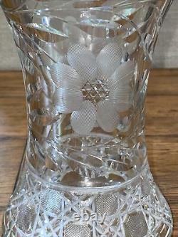 ANTIQUE VASE 1890's DAISY AND HOBNAIL PATTERN TALL ABP 10H. 7W TOP