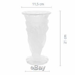 ART DECO Crystal Grape Harvest Large Vintage Vase Czech Bohemian Hand Cut Glass