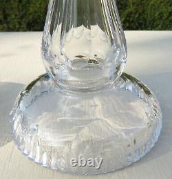 A Pair of Victorian Clear Cut Glass Mantle Lustre Vases with 24 drops
