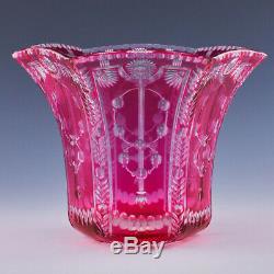 A Stevens and Williams Intaglio Cut Glass Vase c1905
