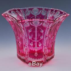 A Stevens and Williams Intaglio Cut Glass Vase c1905