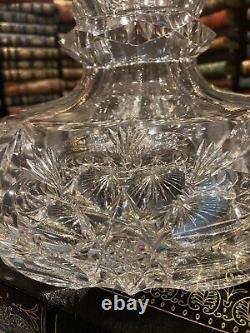 Abp American Brilliant Period Cut Glass Flower Center Libbey