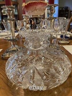 Abp American Brilliant Period Cut Glass Flower Center Libbey