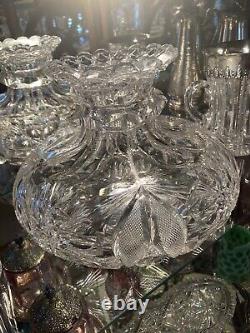 Abp American Brilliant Period Cut Glass Flower Center Libbey