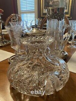 Abp American Brilliant Period Cut Glass Flower Center Libbey