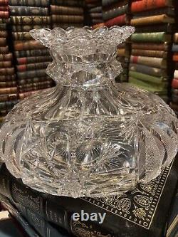 Abp American Brilliant Period Cut Glass Flower Center Libbey